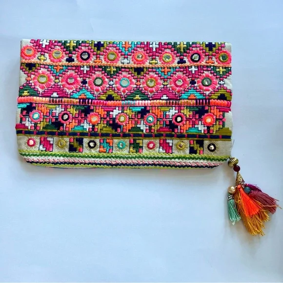 Star Mela Embellished Foldover Clutch - Picture 2 of 3